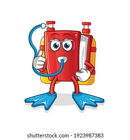 book divers mascot. cartoon vector