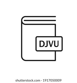 Book DJVU format icon. Vector illustration
