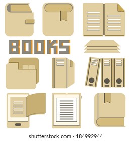 book and document icons set