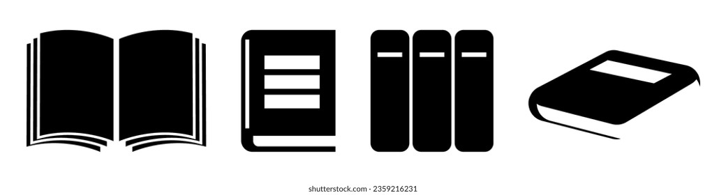 Book, document, notebook - vector icons set.