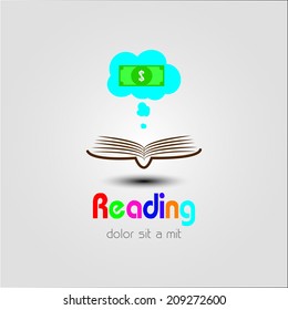 book with dollar concept