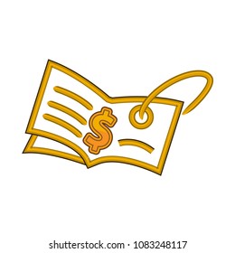Book and dollar icons, flat design. Buying a book. Vector illustration on white background.