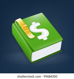 Book with dollar sign, vector icon