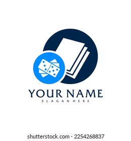 Book Domino logo vector template, Creative Domino logo design concepts