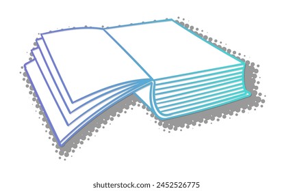 book doodle with halftone shadow