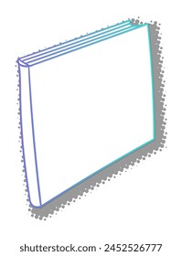 garabato de libro con sombra de medio tono
