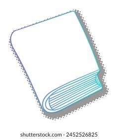 garabato de libro con sombra de medio tono