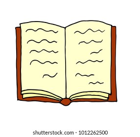 Book doodle icon. Hand drawn sketch in vector.