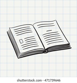 Book doodle icon. Hand drawn sketch in vector