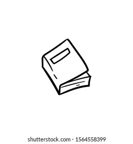 book doodle icon vector hand drawing 