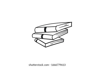 book doodle icon vector hand drawing 