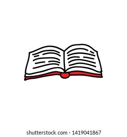 book doodle icon, vector illustration
