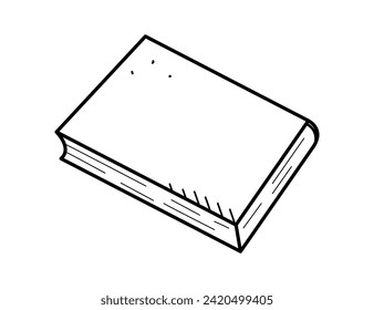 Book doodle icon. Vector illustration on a white background.