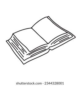 Book Doodle school element. Back to school kids knowledge education. Library book