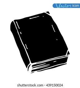  Book doodle set, illustration vector. black