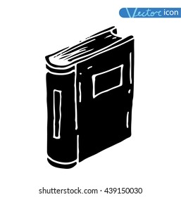  Book doodle set, illustration vector. black