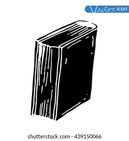  Book doodle set, illustration vector. black