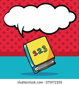 book doodle, speech bubble