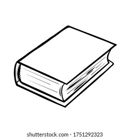 Libro en estilo doodle ilustración de vector dibujada a mano aislado en fondo blanco 