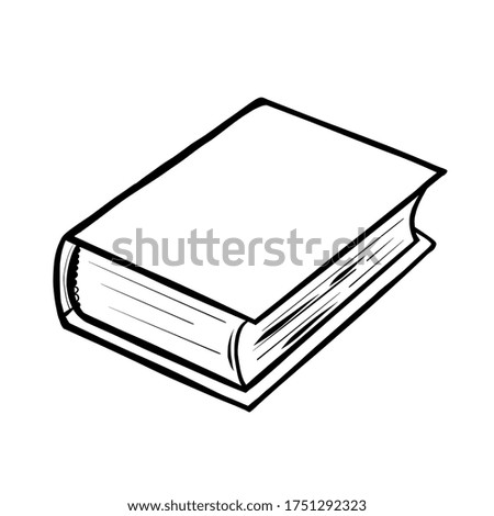 Book in doodle style hand drawn vector illustration isolated on white background 