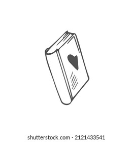 Buchen Sie im Doodle-Stil. Vektorgrafik, schwarz-weiß, Design.