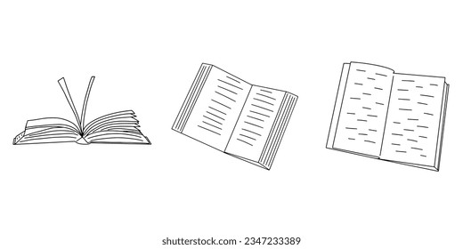 Book. Doodle vector elements. Perfect icon for library, education, books shop.