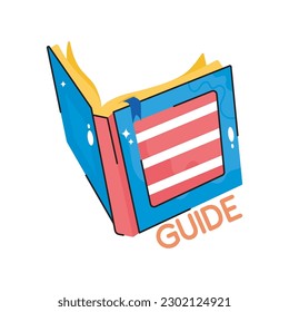 Icono de contorno relleno del vector del garabato del libro. archivo EPS 10