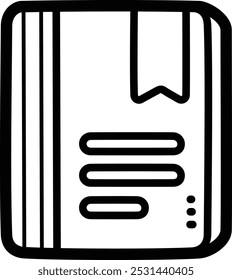 Book doodle vector icon and illustration