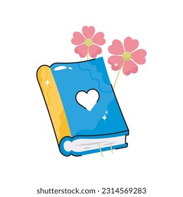 Book doodle vector outline Sticker. EPS 10 file