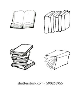 Book doodles set