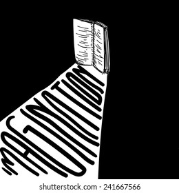 Book with its door to imagination illustration