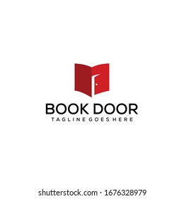 A book with a door inside with the intention to study books as a source of knowledge logo design.