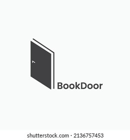 book and door logo design