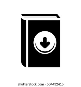 book with dowload arrow icon over white background. electronic book concept. vector illustration