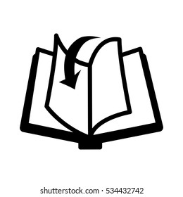 book with dowload arrow icon over white background. electronic book concept. vector illustration