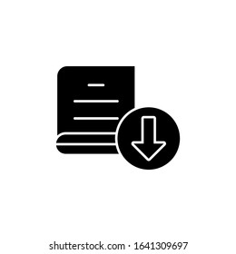 Book download arrow icon. Simple online study icons for ui and ux website or mobile application