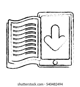 book download and cellphone related icons image vector illustration 