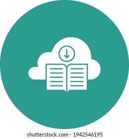 Book, download, cloud icon vector image. Can also be used for online education. Suitable for use on web apps, mobile apps and print media.
