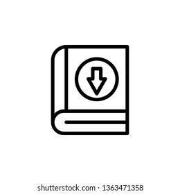 book, download icon. Simple thin line, outline vector of Book icons for UI and UX, website or mobile application