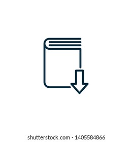 Book download line icon - minimal