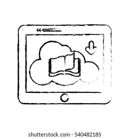 book download related hand drawn icons image vector illustration 