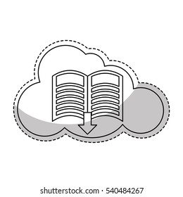 book download sticker related icons image vector illustration design 
