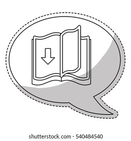 book download sticker related icons image vector illustration design 