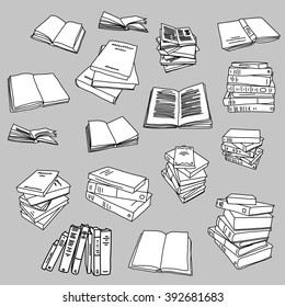 Book drawing doodle icon background illustration