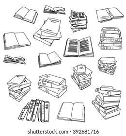 Book drawing doodle icon background illustration