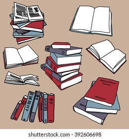 Book drawing doodle illustration icons