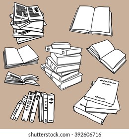 Book drawing doodle illustration icons