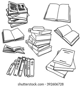 Book Drawing Doodle Illustration Icons