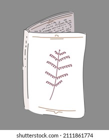 Das Buch ist im Doodle-Stil gezeichnet. Vektorgrafik.