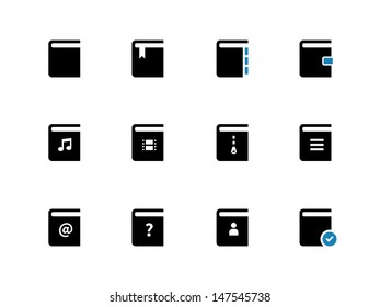 Book duotone icons. Vector illustration.